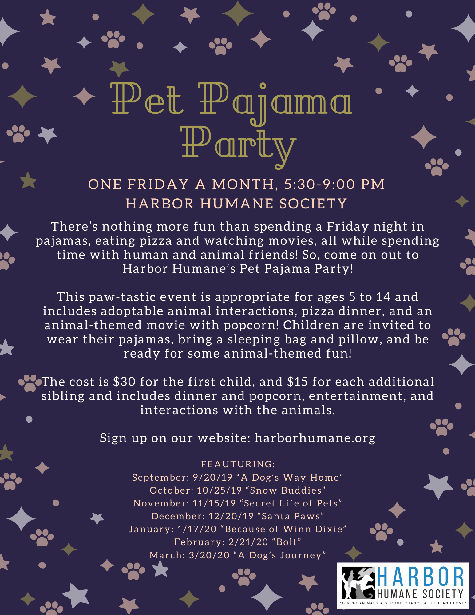 Pet Pajama Party Flyer