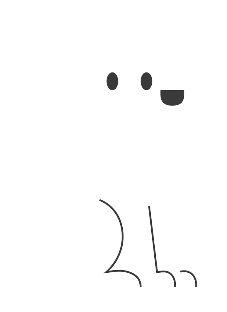 white dog sitting graphic